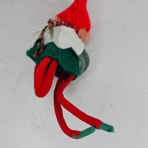 Vintage Knee Hugger Pixie Elf Rubber Face Long Legs Christmas Decor - Picture 6 of 8